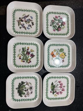 Vintage Portmeirion Susan Williams-Ellis Daisy Melamine Snack Trays Set of 6
